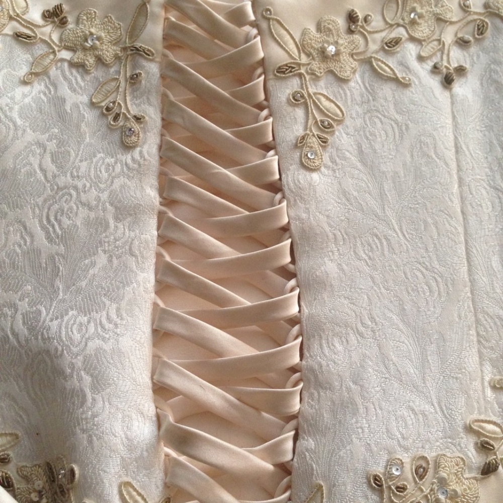 Wedding Dress, cream color in two pieces